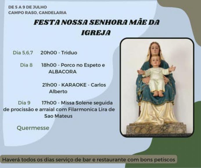 Divulga&ccedil;&atilde;o - Festa Nossa Senhora M&atilde;e da Igreja no Campo Raso.