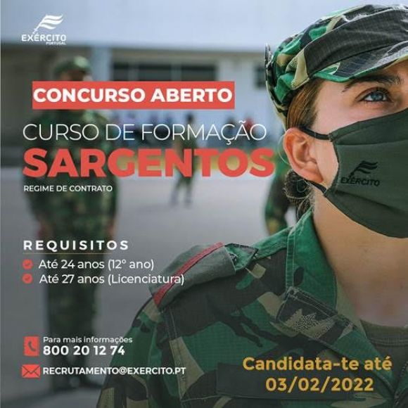 ESTÁ ABERTO O CONCURSO DE  SARGENTOS EM REGIME DE CONTRATO!